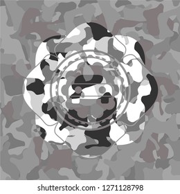 car seen from front icon on grey camouflage pattern