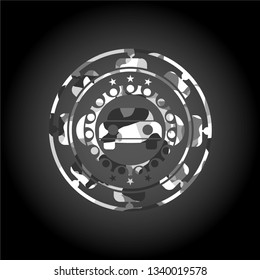 car seen from front icon on grey camo pattern