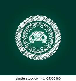 car seen from front icon on chalkboard