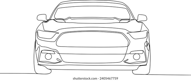 the car seen from the front side is drawn with a vector