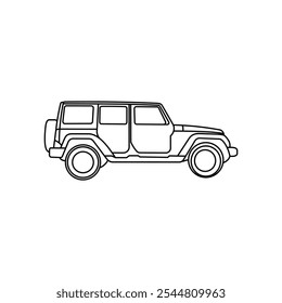 Car seen from the side line vector design template, for your brand and etc