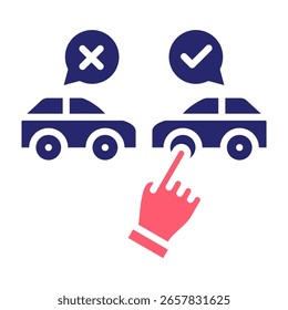Ilustración vectorial de llenado de iconos de Seleccionar para coche