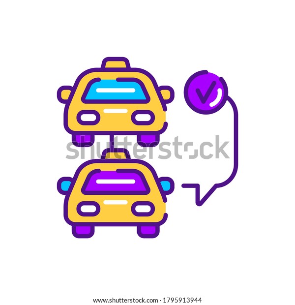 Car selection color line icon. Online mobile
application order taxi service. Pictogram for web, mobile app,
promo. UI UX design
element