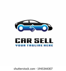 Car sell logo with handshake concept