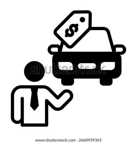 Car Seller Icon Mixed Vector Illustration