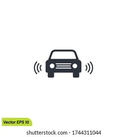 un coche con una ilustración vectorial de icono de sensor en estilo moderno. Pasos 10