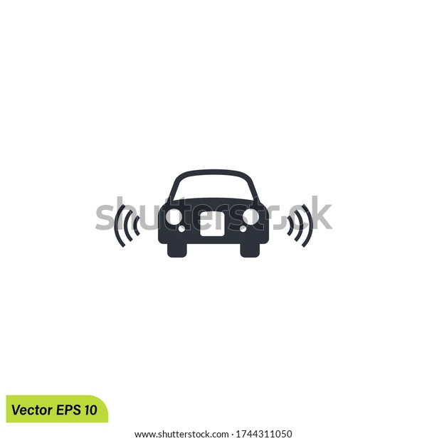 a car with a sensor icon vector illustration in trendy\
style. eps 10
