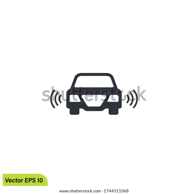 a car with a sensor icon vector illustration in trendy\
style. eps 10