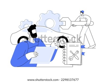 Car service abstract concept vector illustration. Car repair shop, vehicle detailing and maintenance business, automobile fixing service, motor diagnostics, transport mending abstract metaphor.