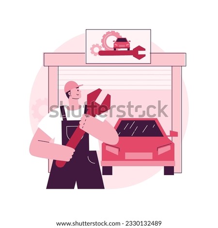 Car service abstract concept vector illustration. Car repair shop, vehicle detailing and maintenance business, automobile fixing service, motor diagnostics, transport mending abstract metaphor.