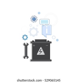 Car Service Accumulator Auto Mechanics Business Web Banner Vector Illustration