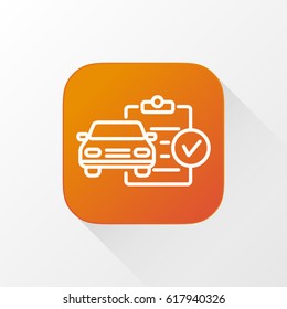 Car Service application for mobile phone. Line flat vector icon, button and website design. Illustration isolated on white background. EPS 10 design, logo, app, infographic.