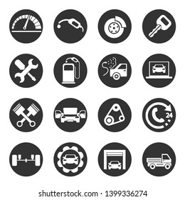 Car Service, Auto Detailing, Protection Icons Set.