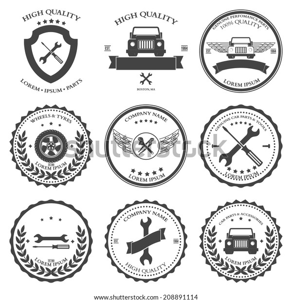 Car service. Auto parts. tools Icons set.
Vector illustration