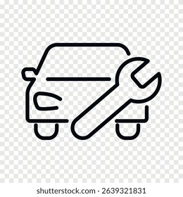 Car service and auto repair line vector icon