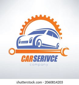 car service, auto service stylized vector symbol, design elements for logo template