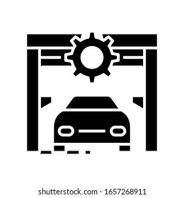 Car service black icon, concept illustration, vector flat symbol, glyph sign.