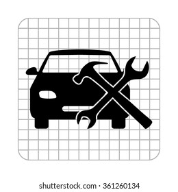 car service  - black vector icon