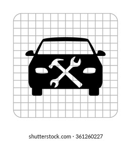 car service  - black vector icon