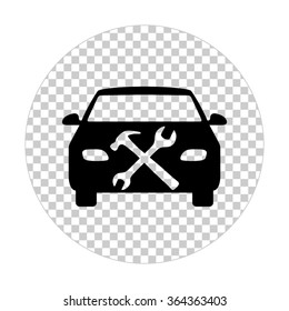 car service  - black vector icon