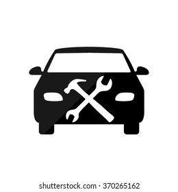 car service  - black vector icon