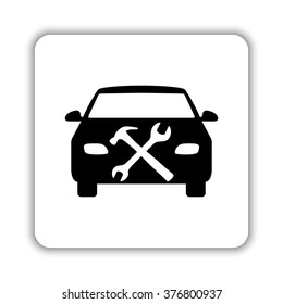 car service  - black vector icon