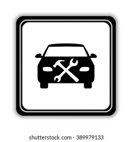 car service  - black vector icon