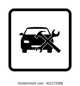 car service  - black vector icon