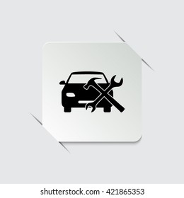 car service -  black vector icon