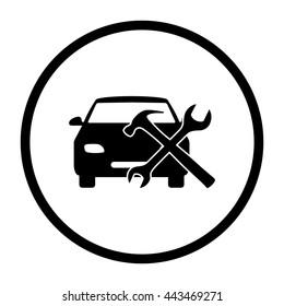 car service  - black vector icon