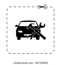 car service  - black vector icon