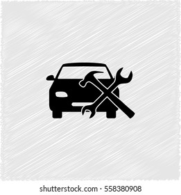 car service -  black vector icon