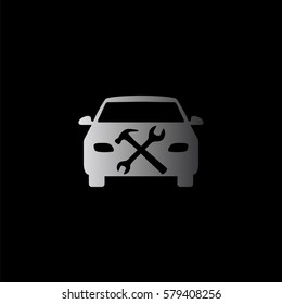 car service -  black vector icon