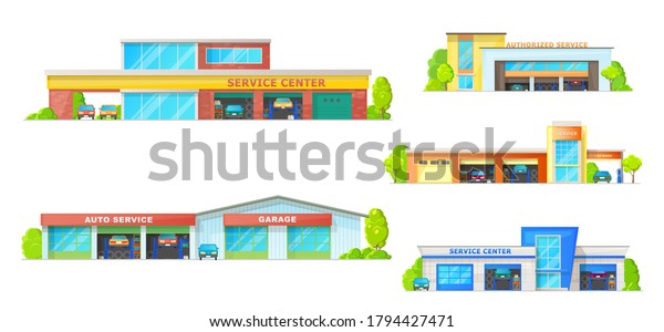 Car Service Building Vector Icons Auto Stock Vector (Royalty Free ...