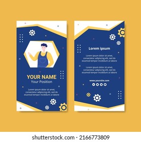Car Service Card Vertical Template Social Media Flat Cartoon Background Vector Illustration