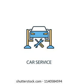 car service concept 2 colored line icon. Simple yellow and blue element illustration. car service concept outline symbol design from Car service set