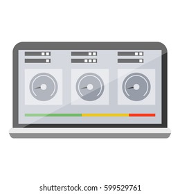 Car Service Concept. Diagnostics Laptop Icon. For Web Site, Advertising. vector illustration