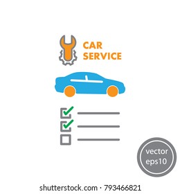 Car service concept, icon, linear sign vector 