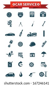 Car service concept icons,Blue version,vector
