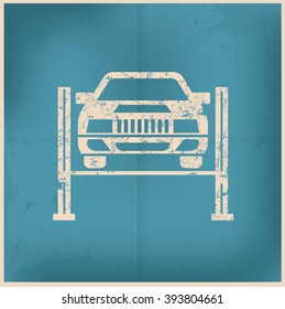 Car service design on old background,vector