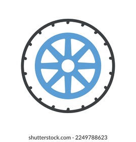 Car service doodle icon. Wheel for replacement in car and vehicle. Travel and trip on city road and highway. Minimalistic graphic element for printing on fabric. Cartoon flat vector illustration