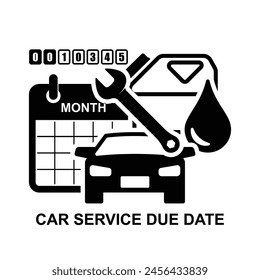 Car service due date icon isolated on background vector illustration.