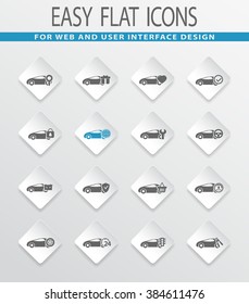 Car service easy flat web icons for user interface design