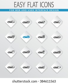 Car service easy flat web icons for user interface design