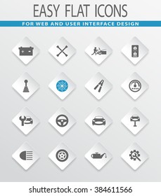 Car service easy flat web icons for user interface design