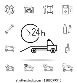 car service evacuator icon. Cars service and repair parts icons universal set for web and mobile on colored background