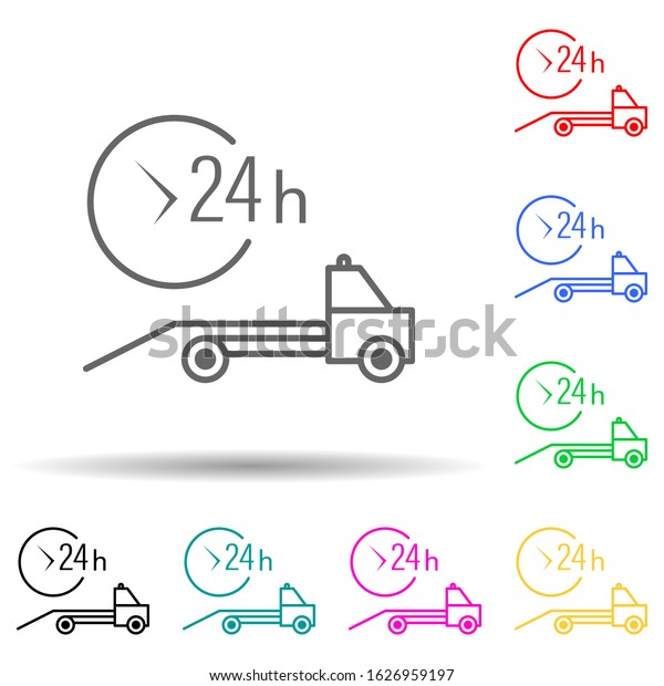 car service evacuator multi\
color style icon. Simple thin line, outline vector of cars service\
and repair parts icons for ui and ux, website or mobile\
application