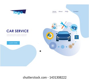 Car Service Flat Design Template Easy to Use.