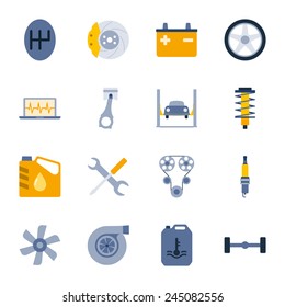 Car service flat icons set graphic illustration design