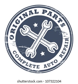 Car service garage grunge stamp, vector illustration